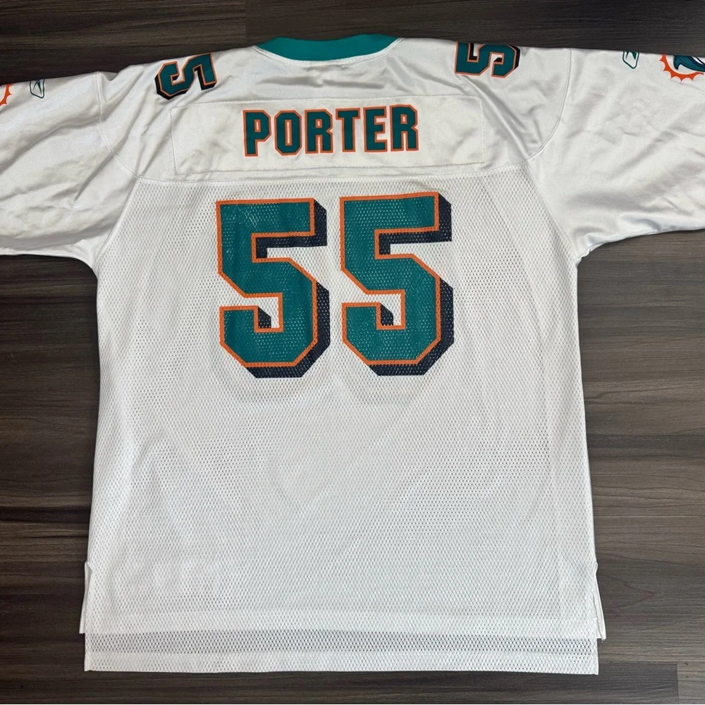 Reebok Miami Dolphins Joey Porter #55 NFL Away White Jersey Adult XL - Picture 7 of 8